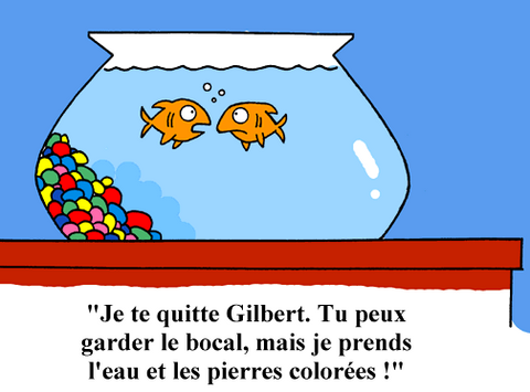 Deux poissons se séparent image drôle de couple http://www.blagues-en-stock.org