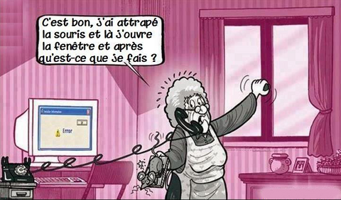 Informatique grand-mère image drôle http://www.blagues-en-stock.org