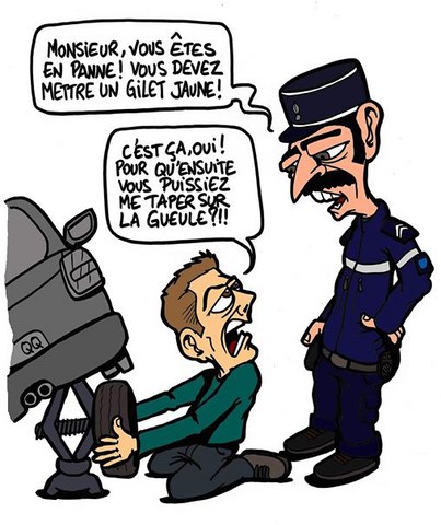 C'est risqué de porter un gilet jaune. Image drôle sur https://www.blagues-en-stock.org