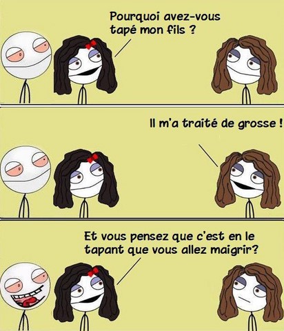 Elle a tapé son fils. Sur https://www.blagues-en-stock.org